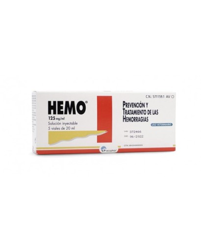 HEMO 125 MG/ML INY. 5X20 ML